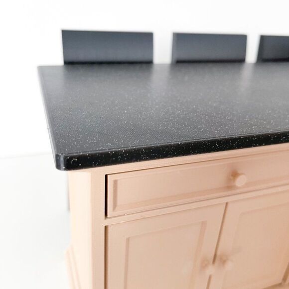 Barbie Integrity Doll Tan Kitchen Island 1:6 Scale 3 Matched Chairs 3D Printed - Picture 12 of 14